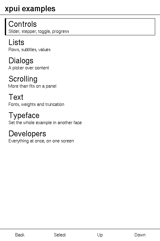 The gallery's menu on an Xteink X3